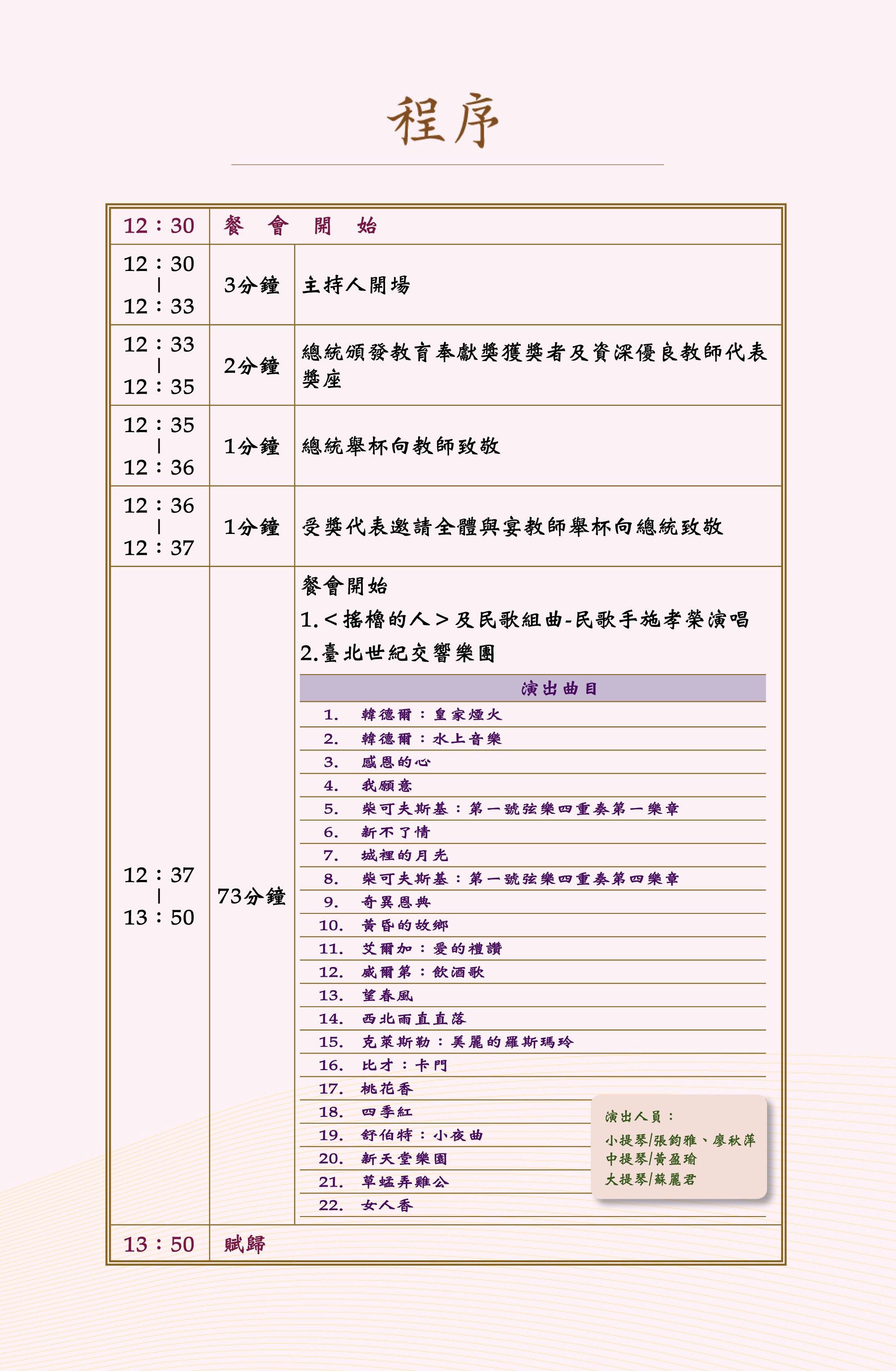 大會程序表